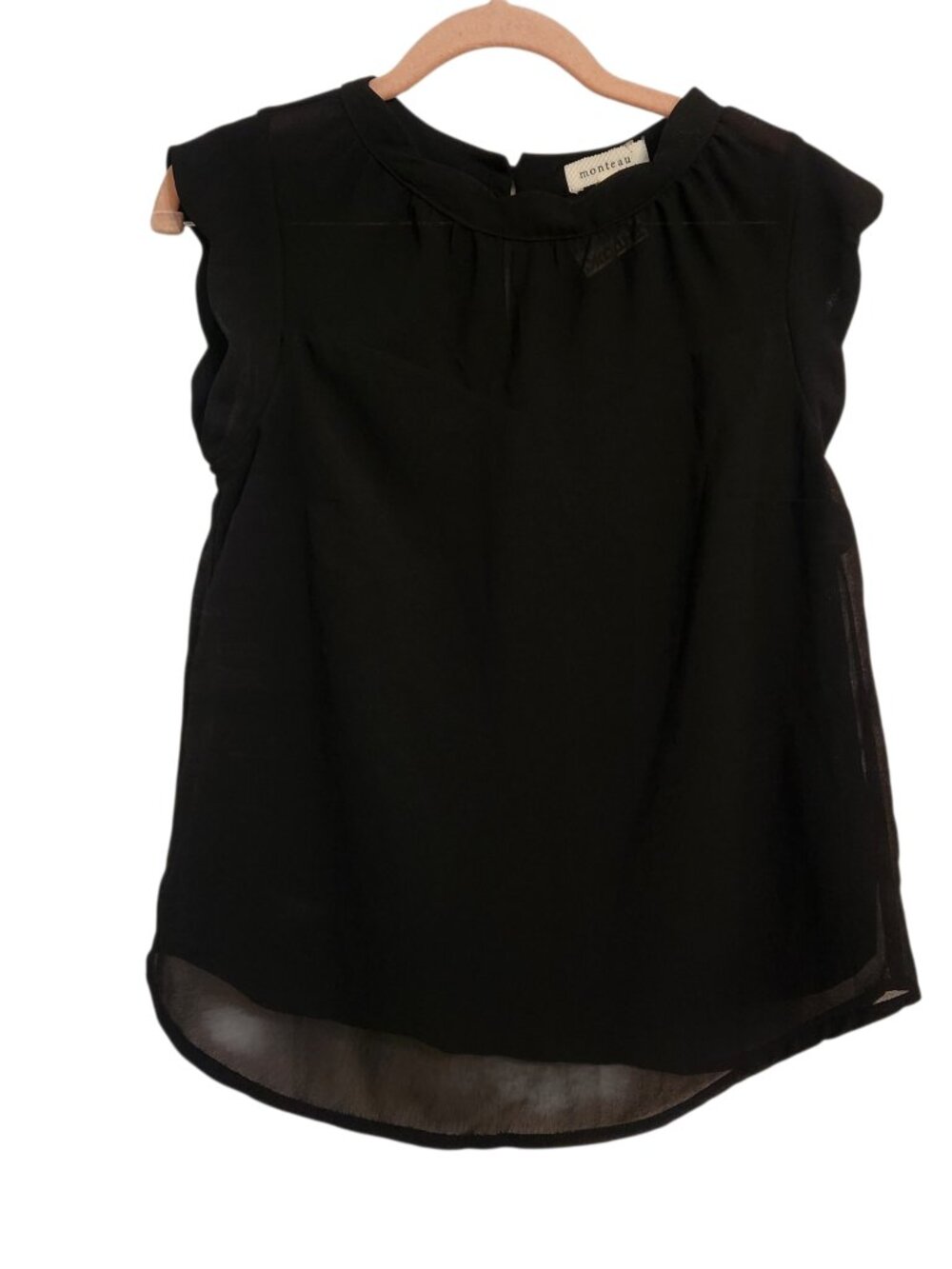 NWT Monteau Black Lined Blouse Size S